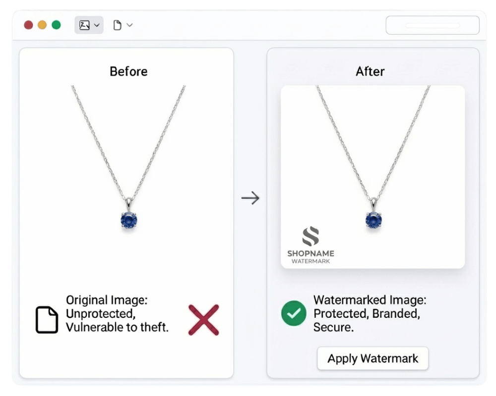 Watermark before and after comparison